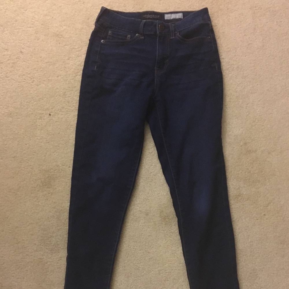 aeropostale dark wash jeggings *size 0*